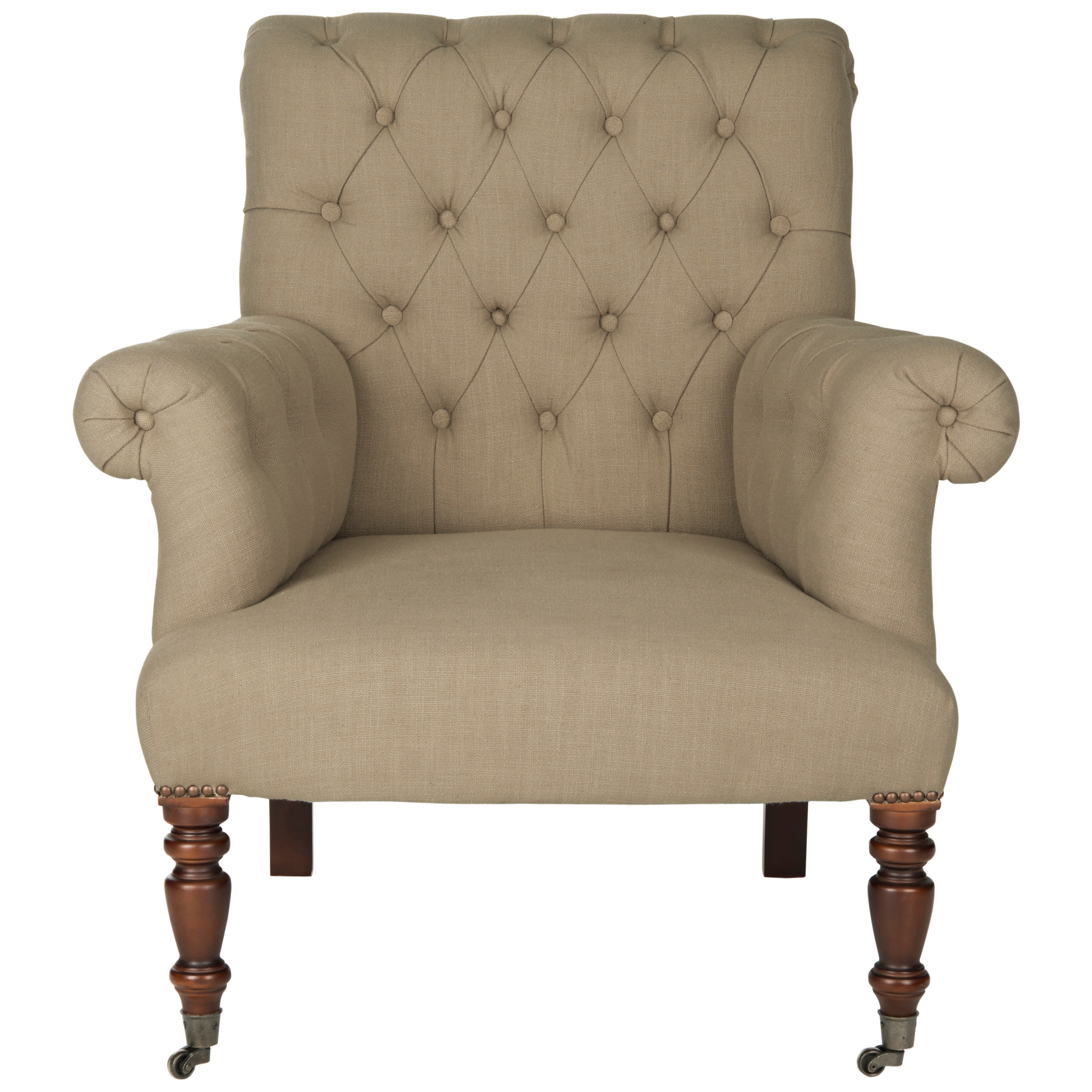 SAFAVIEH Shaina True Taupe Club Chair - 32.7" x 33.9" x 35.4" - 33Wx34Dx35H