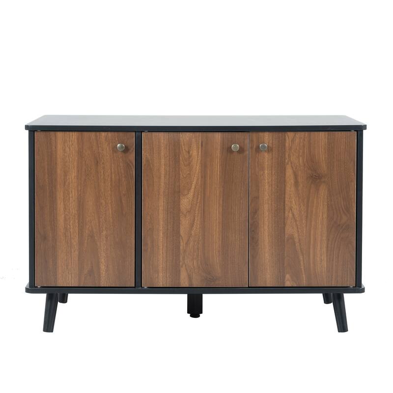 Anmytek Cat Litter Box Furniture with Hidden Plug, 3 Doors,Indoor Cat Washroom Storage Bench Side Table Cat House