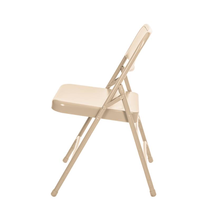 Hampden Furnishings Bernadine Collection All Metal Triple Brace Folding Chair, Pack of 4