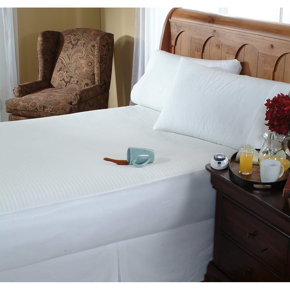 Serta Bluetooth Microplush Electric Heated Warming Mattress Pad Twin White
