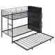 preview thumbnail 8 of 10, Metal Bunk Bed with Big Bookshelf and Trundle, Twin Size, Black