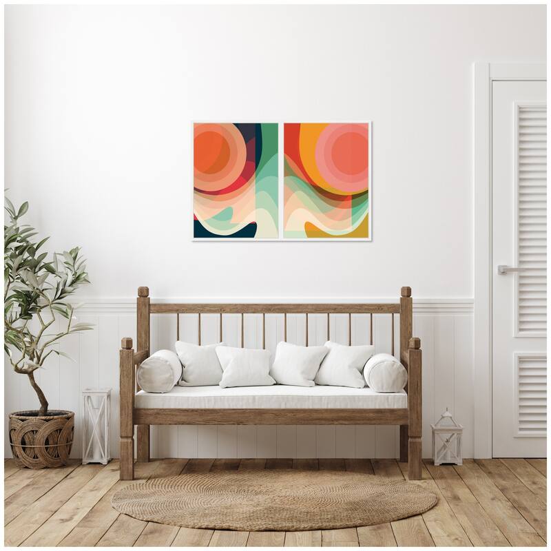 Kate and Laurel Sylvie Summer Sun 1 and 2 Framed Canvas Art Set by Alicia Bock