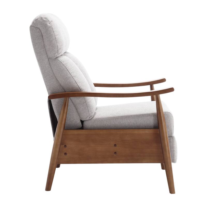Light Gray Modern 26.38" Upholstered Adjustable Chaise Lounge Chair with Wood Frame for Living Room