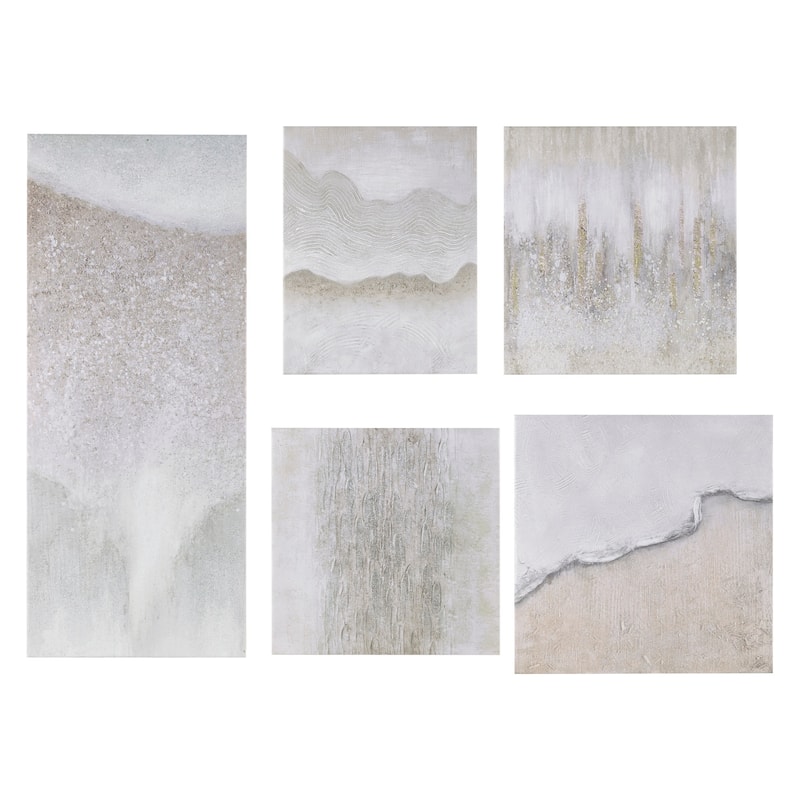 Madison Park Natural Essence Hand Embellished Abstract 5-piece Gallery Canvas Wall Art Set
