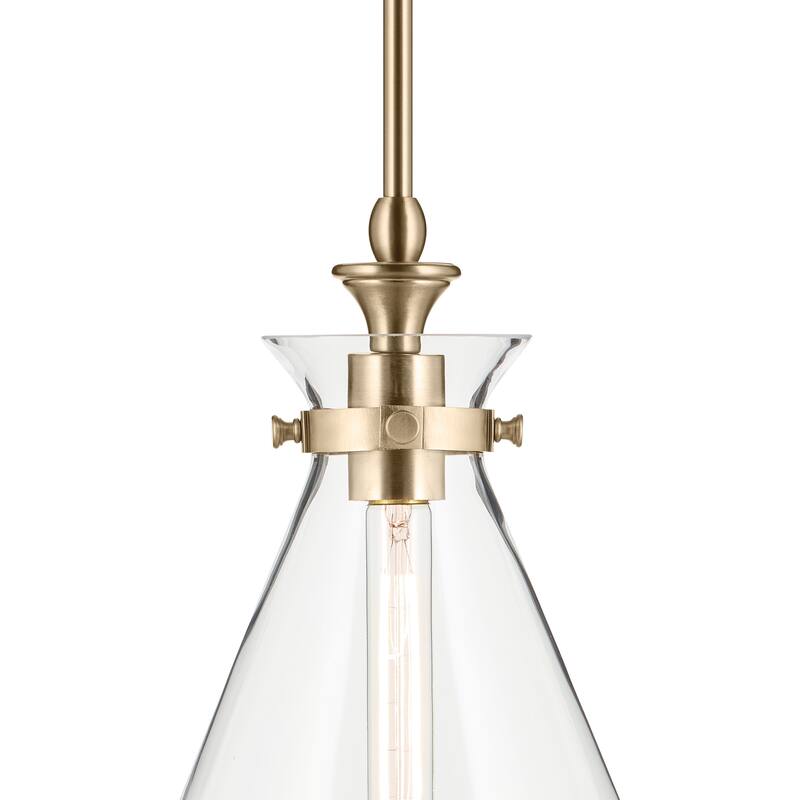 Kichler Lighting Laria 10.5 Inch 1 Light Pendant with Clear Glass in Champagne Bronze