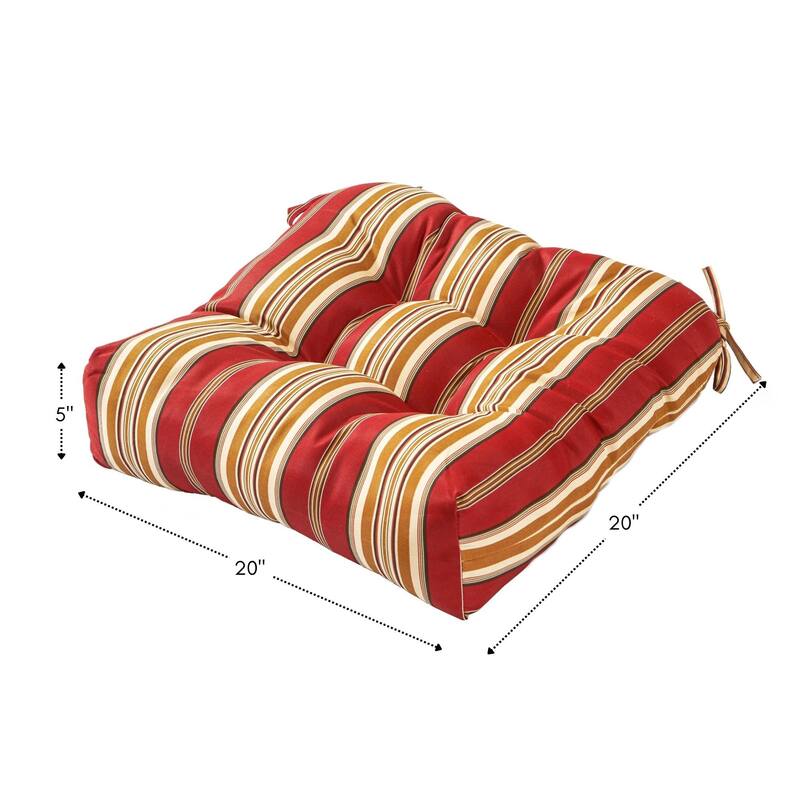 Roma 20-inch Outdoor Stripe Chair Cushion (Set of 2)