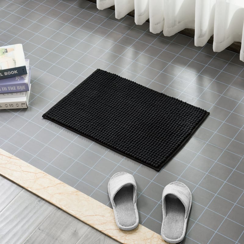 Subrtex Luxury Chenille Bath Rugs Soft Bathroom Mats