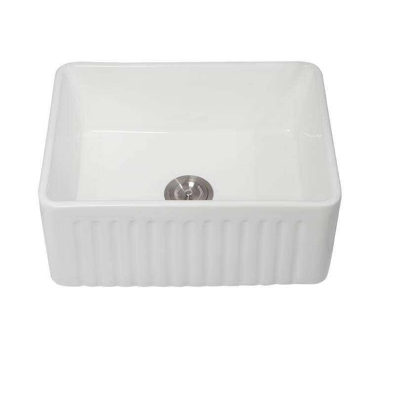 White Farmhouse Single Bowl Ceramic Kitchen Sink