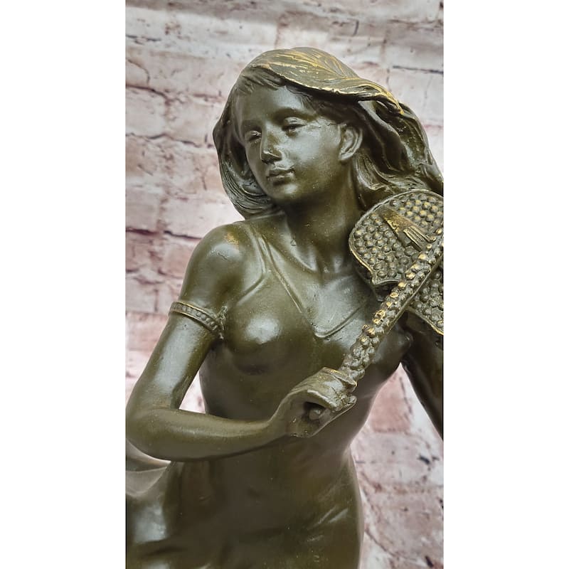 Female Violinist Bronze Sculpture - Classical Music Performer Art