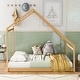 preview thumbnail 40 of 42, Modern Full/Twin Size Wooden House Bed Natural - Full