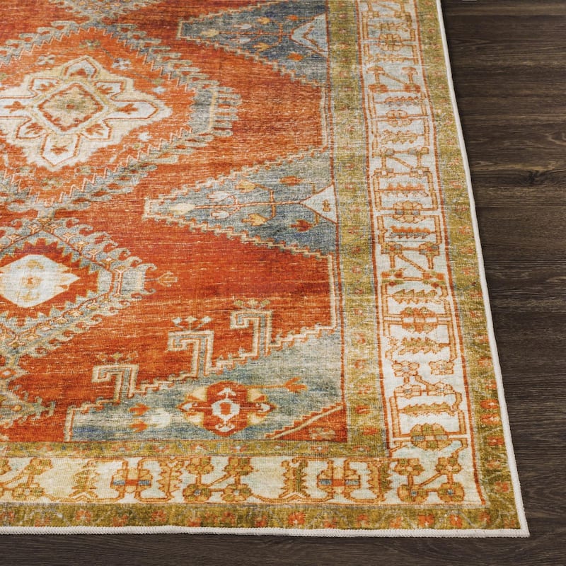 Livabliss Lavable Traditional Geometric Washable Area Rug