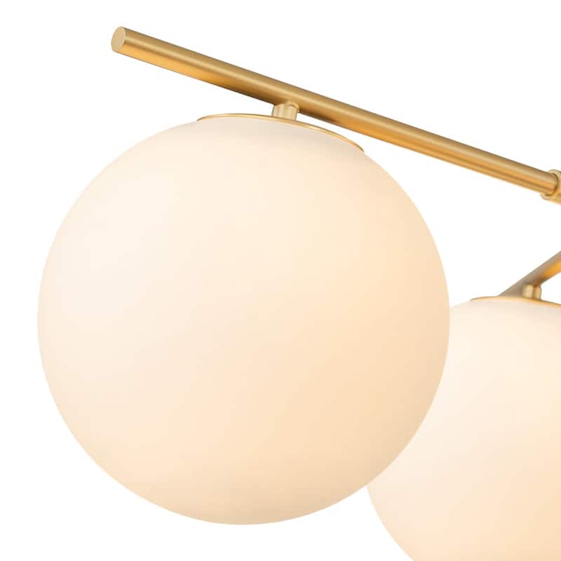 Mid-century Modern Milky White Layered Sputnik Glass Globe Chandelier