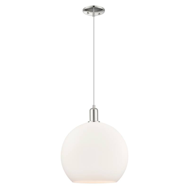 Innovations Lighting Endless Possibilities Arcadia - Athens - 1 Light 14" Cord Hung Mini Pendant - Polished Nickel/Matte White
