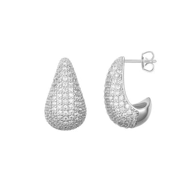 Victoria Townsend Silver Plated Cubic Zirconia Large Drop Earrings