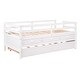 preview thumbnail 16 of 33, Elegant Low Loft Bed Twin Size with Trundle, Full Safety Fence, Climbing ladder and Storage Drawers, Solid & Sturdy, White