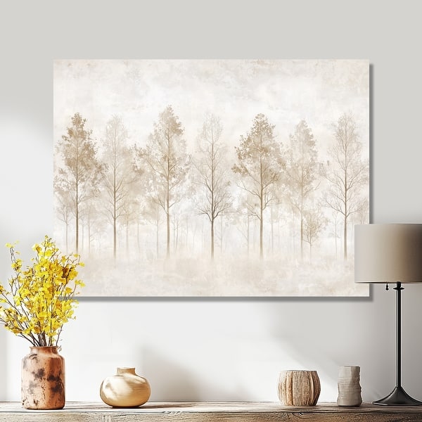 slide 2 of 5, Designart Ethereal Birch Treelined Forest - Botanical Canvas Wall Art 20 x 12