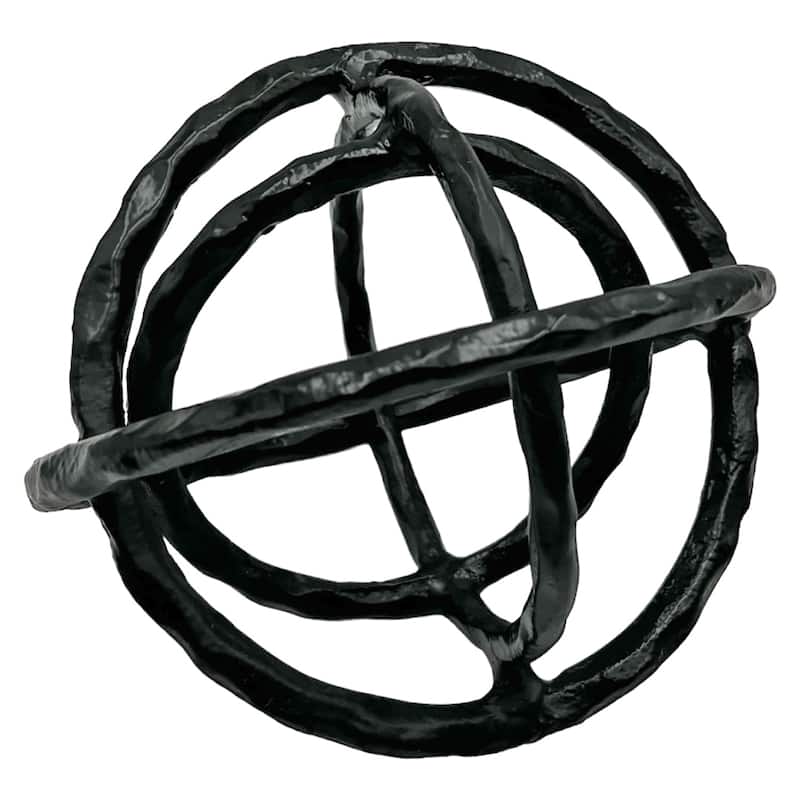 Decorative Handmade Aluminum 8 inch Abstract Round Sculpture - 8 x 6 x 6 in