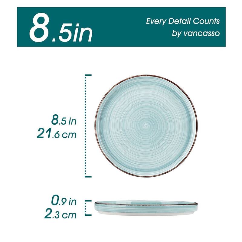vancasso Bonita Stoneware Handpainted Spirals Pattern Dinnerware Set