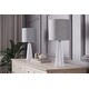 preview thumbnail 5 of 106, 16-in. Glass Lamp w/ Brushed Nickel Accents and Drum Shade