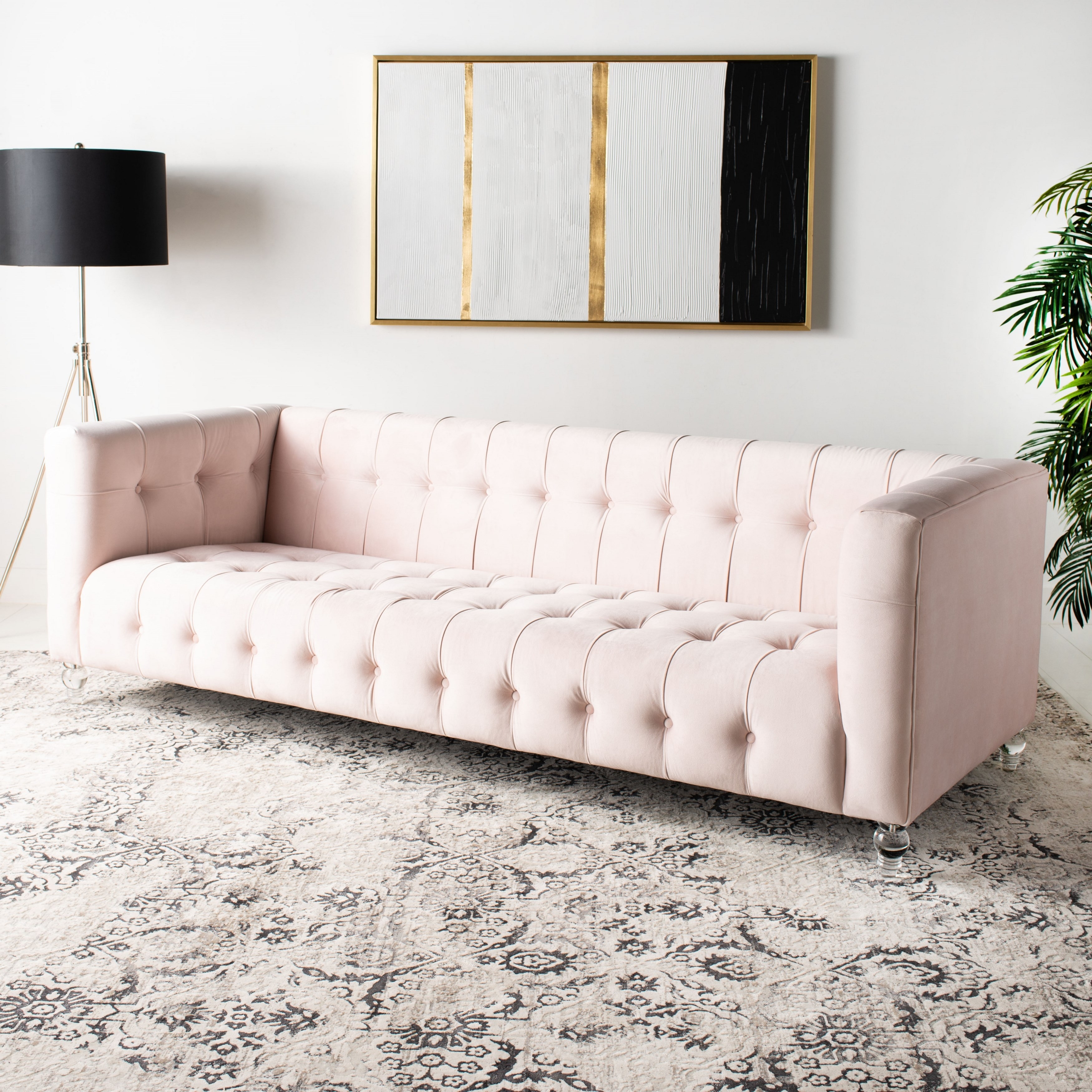 Safavieh Couture Brynn Acrylic Leg Sofa On Safavieh Couture Brynn Acrylic Leg Sofa