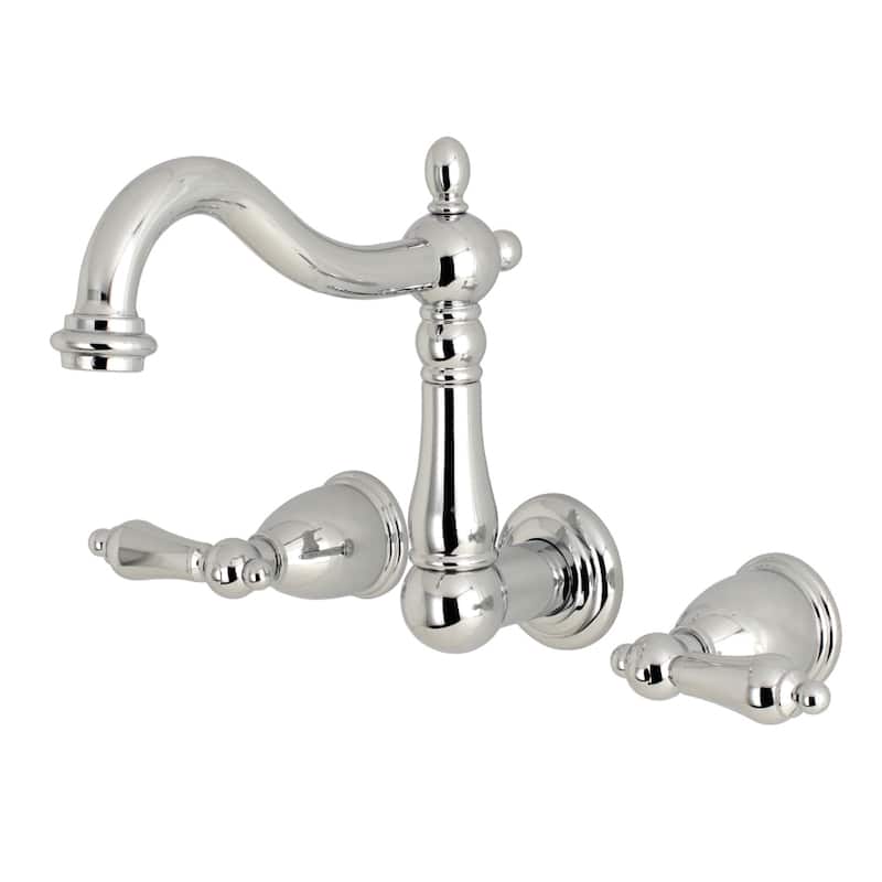 Kingston Brass Heritage Two-Handle 3-Hole Wall Mount Bathroom Faucet