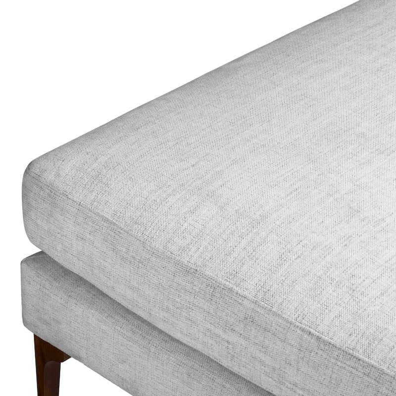 Poly & Bark Mateo Fabric Ottoman - Performance Fabric with Solid Wood Legs