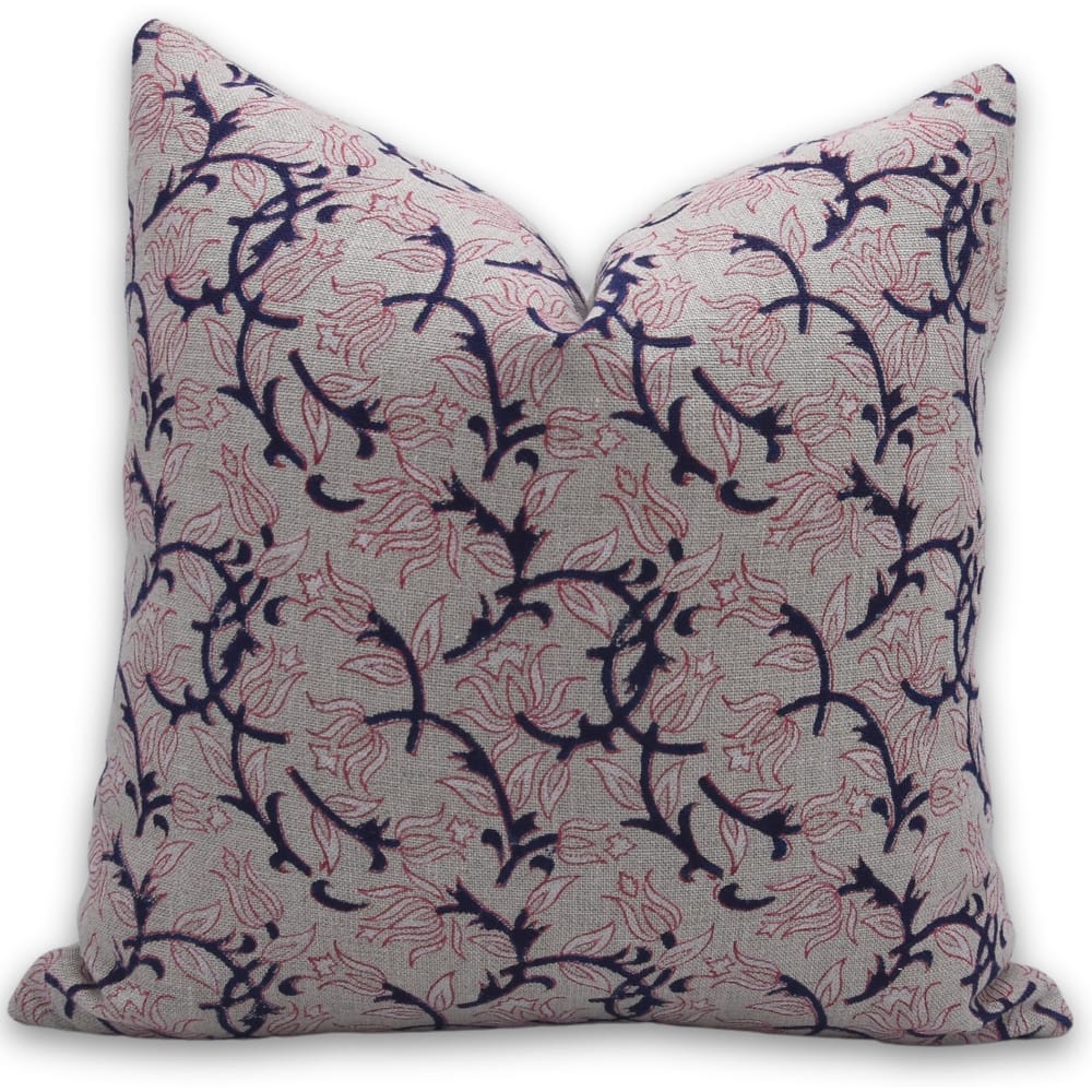 Linen Boho Block print pillow Cover - Kamal Dutta