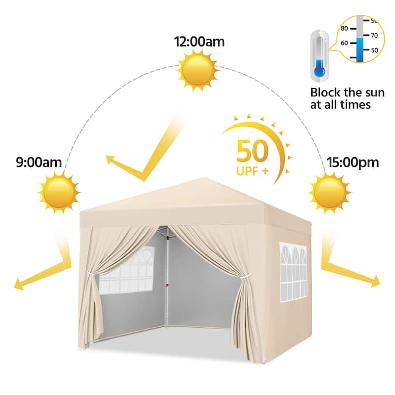 Yaheetech 10x10ft Pop Up Canopy with Sidewall Window for Marketing