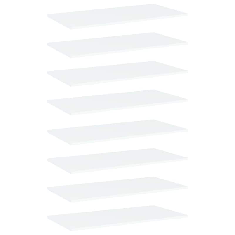 vidaXL Bookshelf Boards 8 pcs White 31.5"x15.7"x0.6" Chipboard