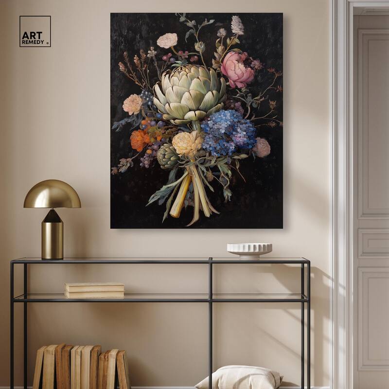 Moody Artichoke II Canvas by Art Remedy, Gallery Wrapped