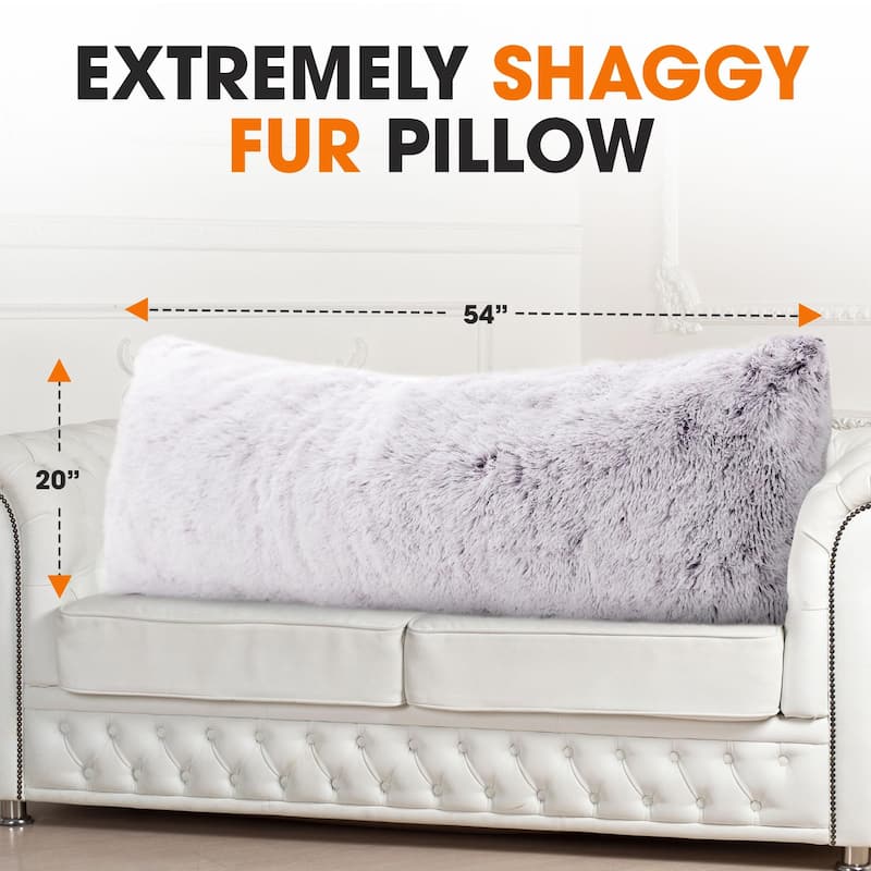 Cheer Collection 20" x 54" Long Hair Shaggy Body Pillow