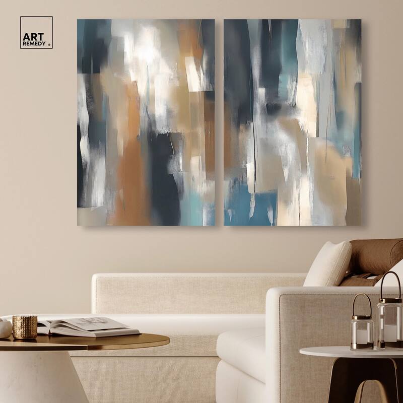 Vertical Rush Canvas Set of 2 by Art Remedy, Gallery Wrapped