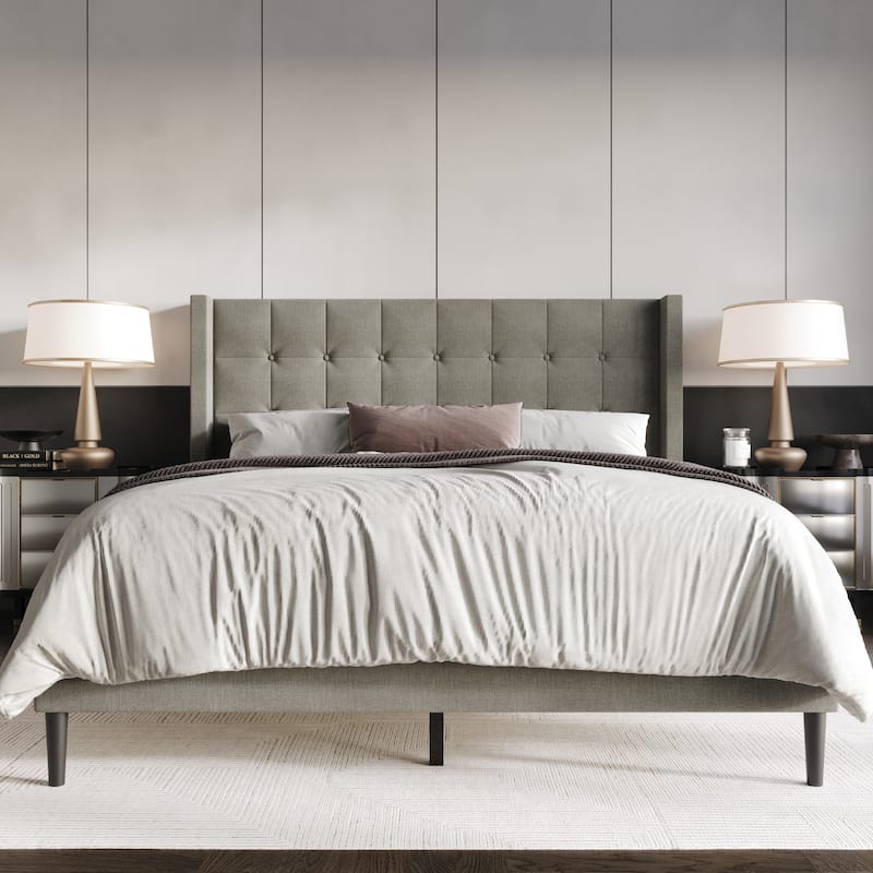 Danville Tufted Upholstered Platform Bed - Grey - Full