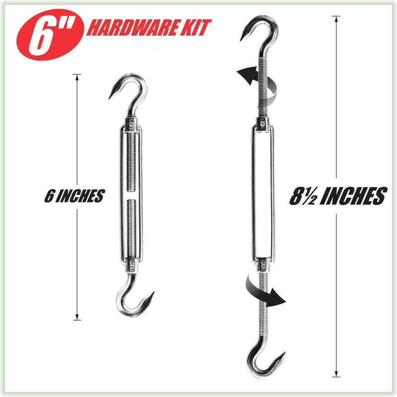 ColourTreeUSA 6 Inch Rectangle/Square Hardware Installation Kit Includes Winch and Cables