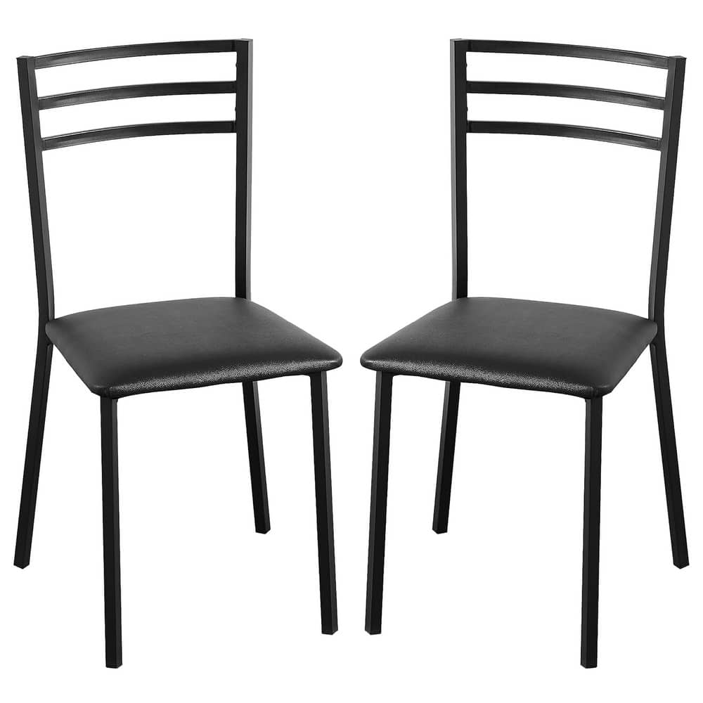 VECELO Round Dining Table, Metal Frame Dining Chairs, Modern Dining Table and Chairs Set for 2-4 People, 3 Options