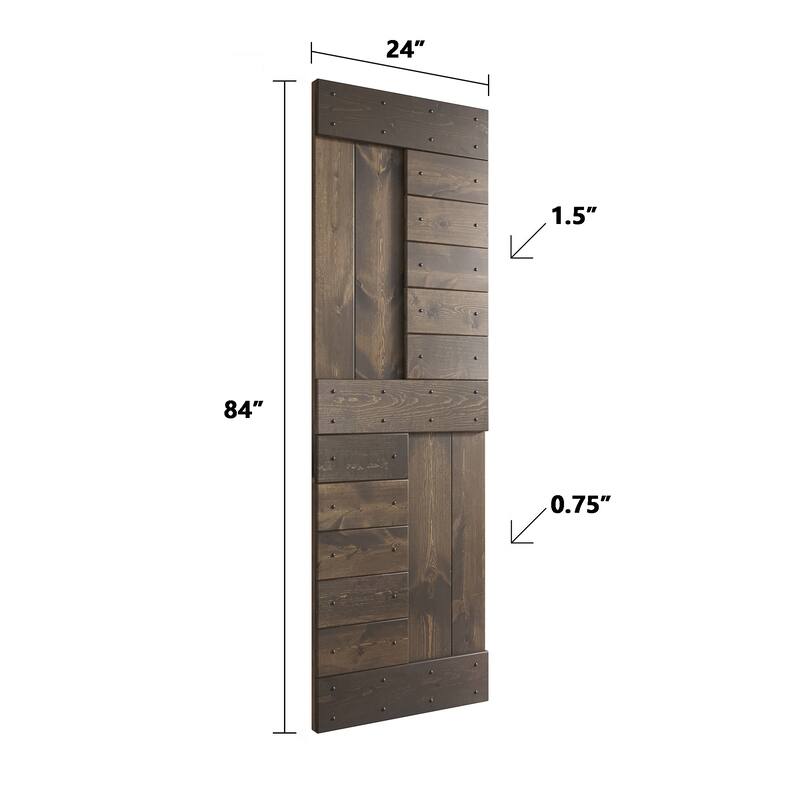 Coast Sequoia 48in/60in/72in/84in x 84in S Series Pine Wood Double Sliding Barn Door With Hardware Kit