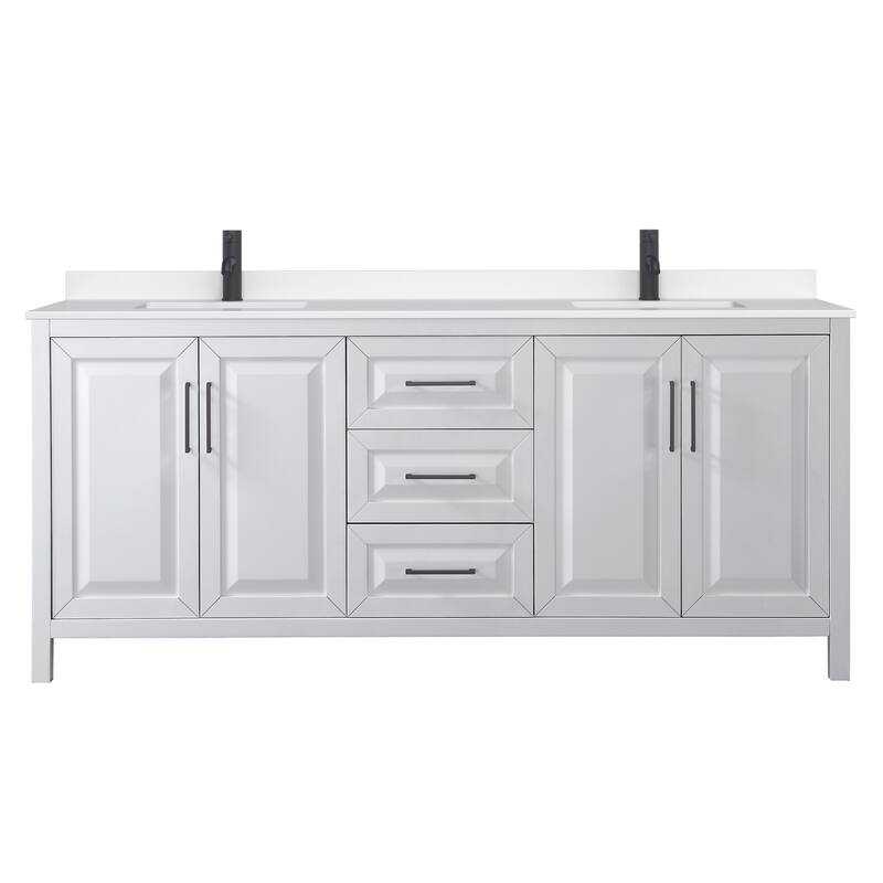 Daria 80-inch Double Vanity, Single Hole Quartz Top