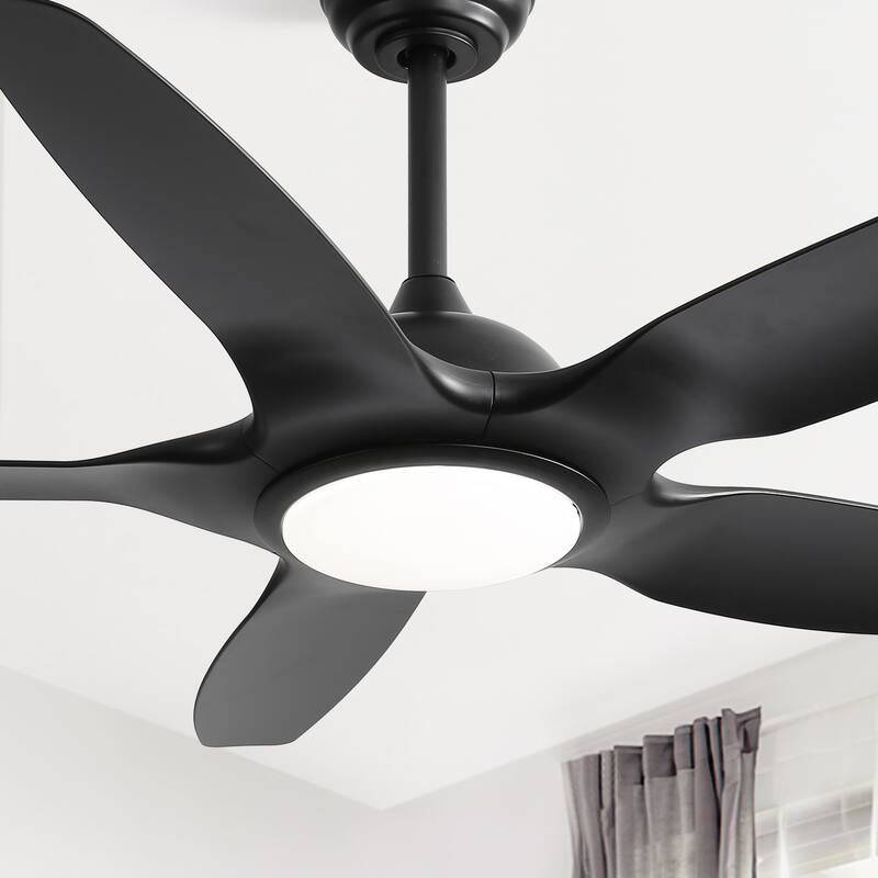 48in/52in/66in/72in/84in Industrial Matte Black Large Windmill Ceiling Fan with Light and Remote - 48in - Remote Control
