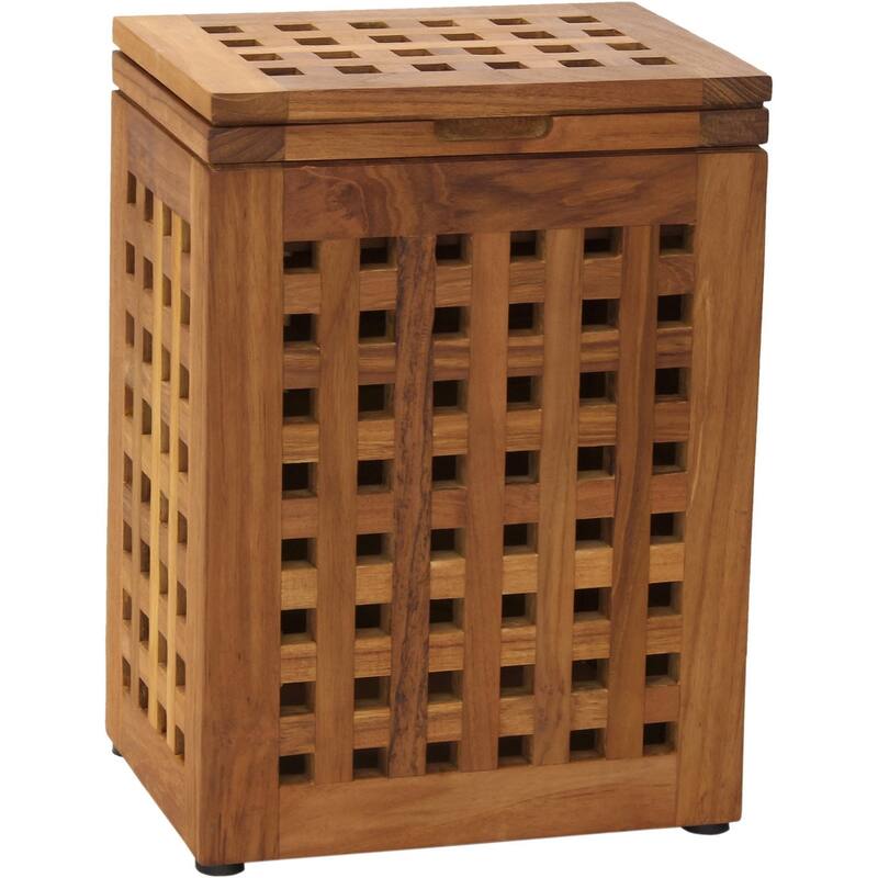 Grate Teak Waste Basket