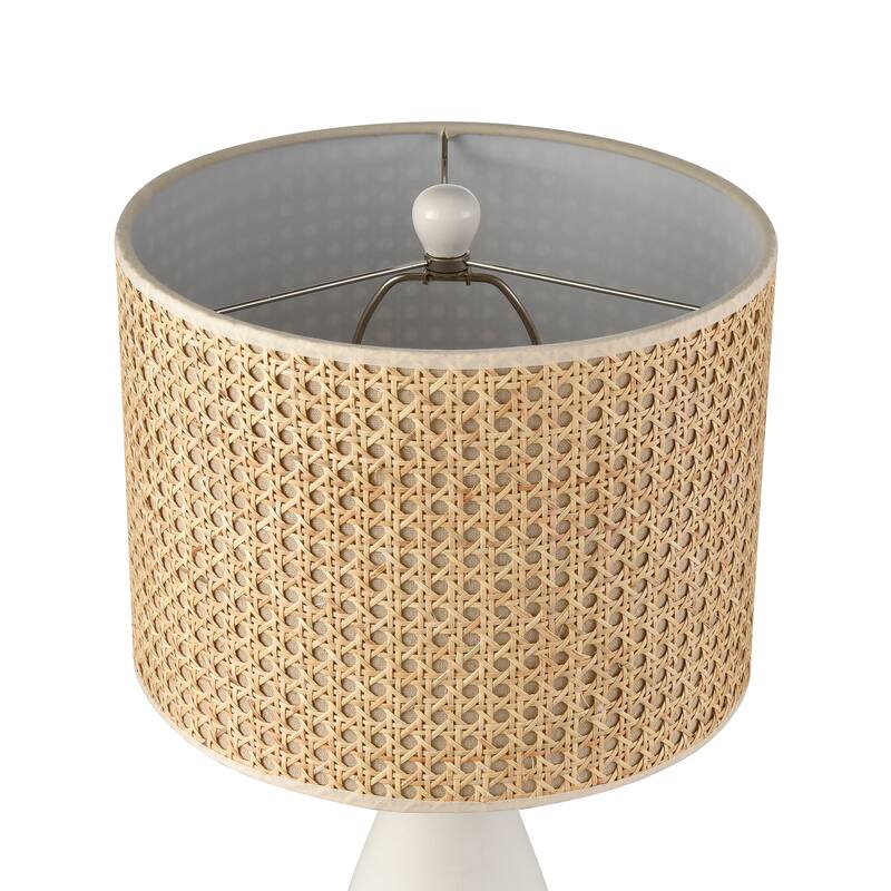 Elk Home Rockport Matte White With Sand Linen Shade Table Lamp
