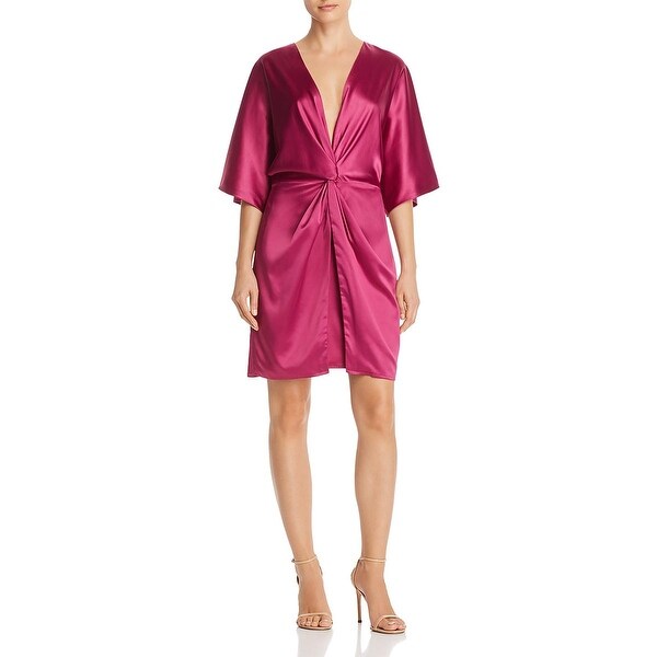 satin twist knot detail dress