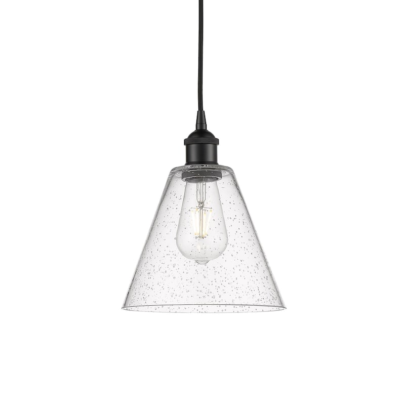 Innovations Lighting 616-1P-11-8 Edison Pendant Edison 8" Wide Mini - Matte Black / Seedy