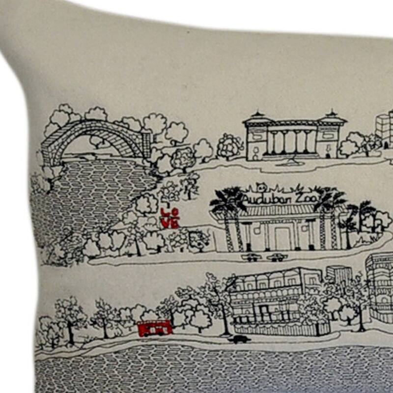 HomeRoots 46" White New Orleans Daylight Skyline Lumbar Decorative Pillow