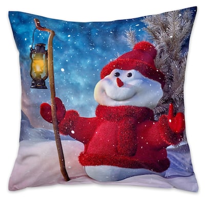 Violet Linen Seasonal Christmas Splendours Pattern Decorative Throw Pillow
