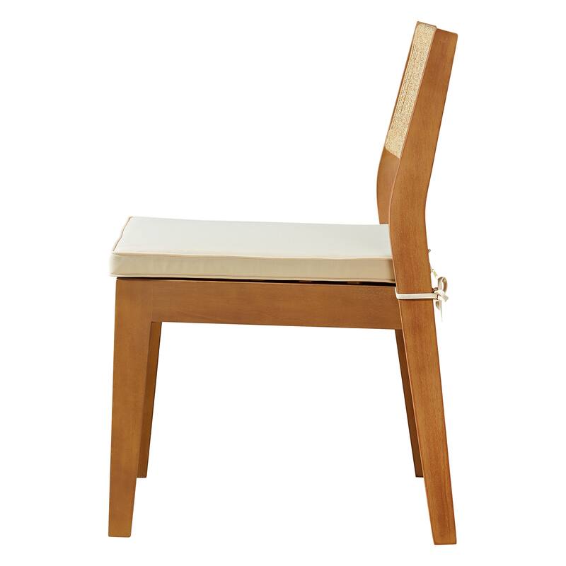 Barton Weather-Resistant Stackable Outdoor Dining Chairs with Cushions - Set of 2 - N/A
