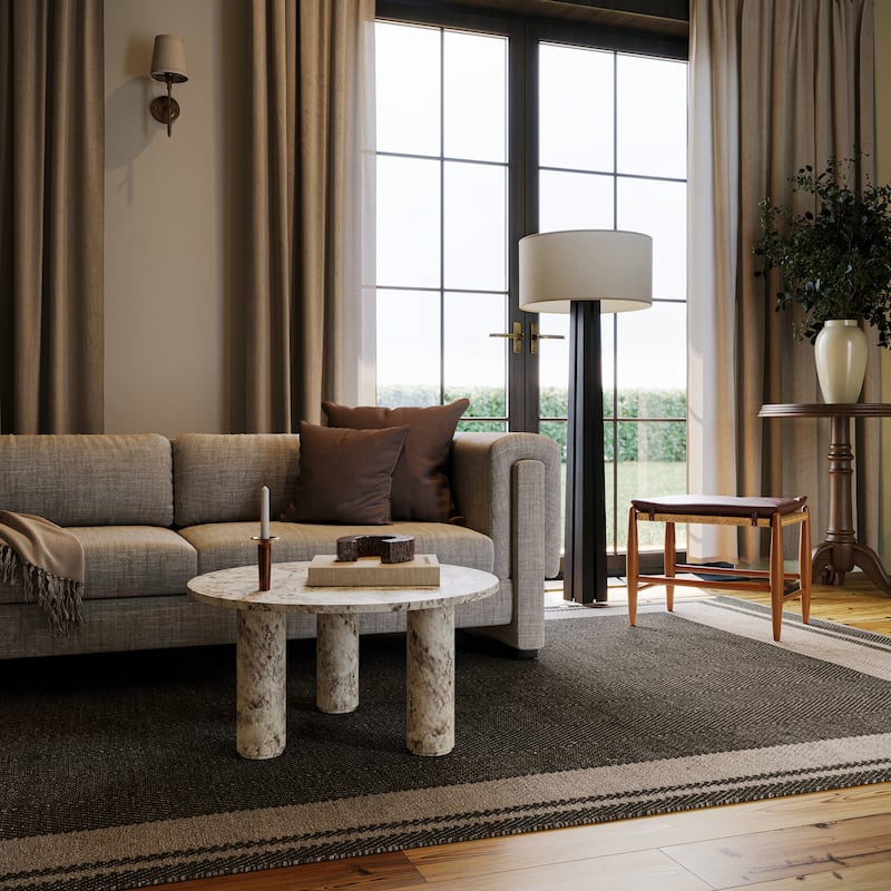 Nate Berkus Canon Bordered Wool Cozy Area Rug - 9'6" x 13'6" - Charcoal