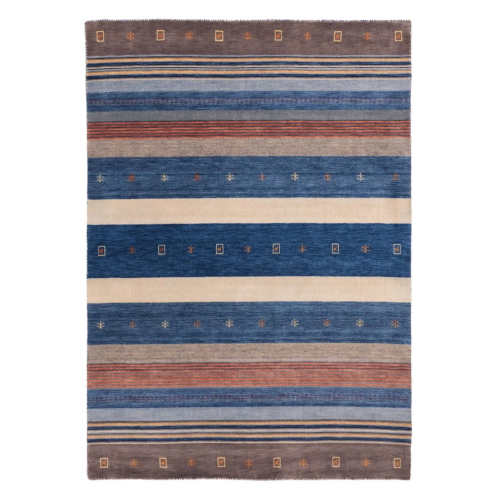 ECARPETGALLERY Hand Loomed Kashkuli Gabbeh Navy Wool Rug - 6'10 x 9'8