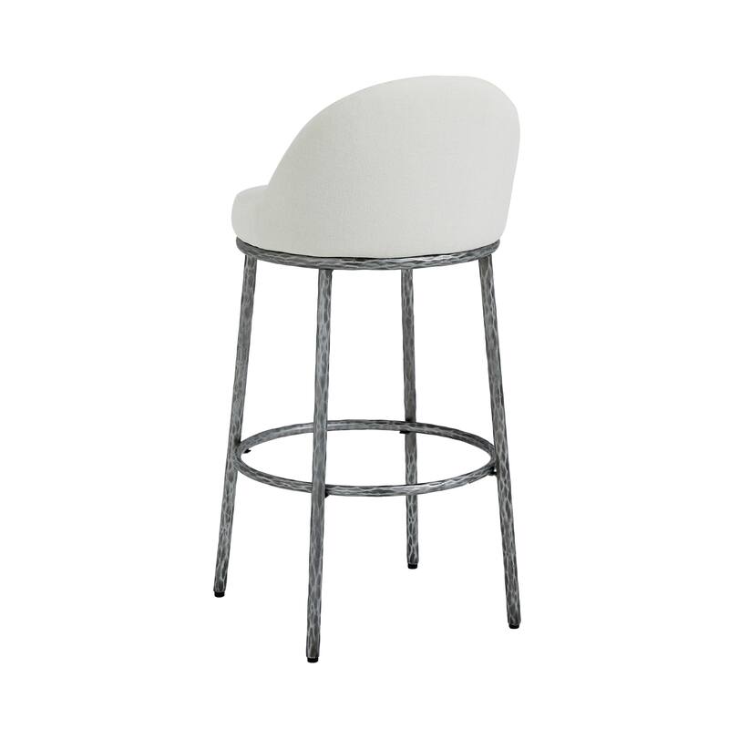 Christopher Knight Home - Altea Modern Upholstered Bar Stool with Forged Metal Legs, Set of 2