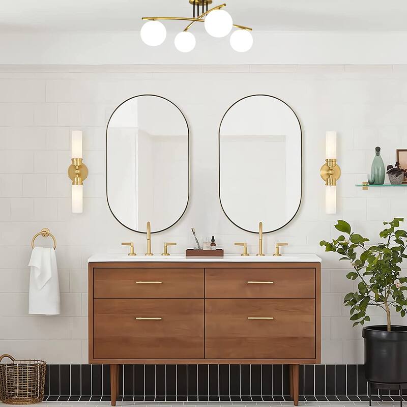 Gold Modern 4 - Light Globe Semi - Flush Ceiling Lamp - Polished Gold