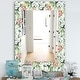 preview thumbnail 1 of 5, Designart 'Green Flowers 5' Traditional Mirror - Printed Wall Mirror